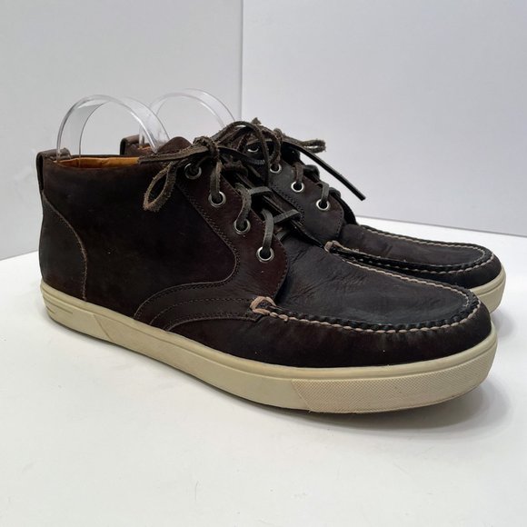 Peter Millar Dark Brown/Bison Leather Lace Up Midtown Chukka Sneaker Sz 10.5 main image 14